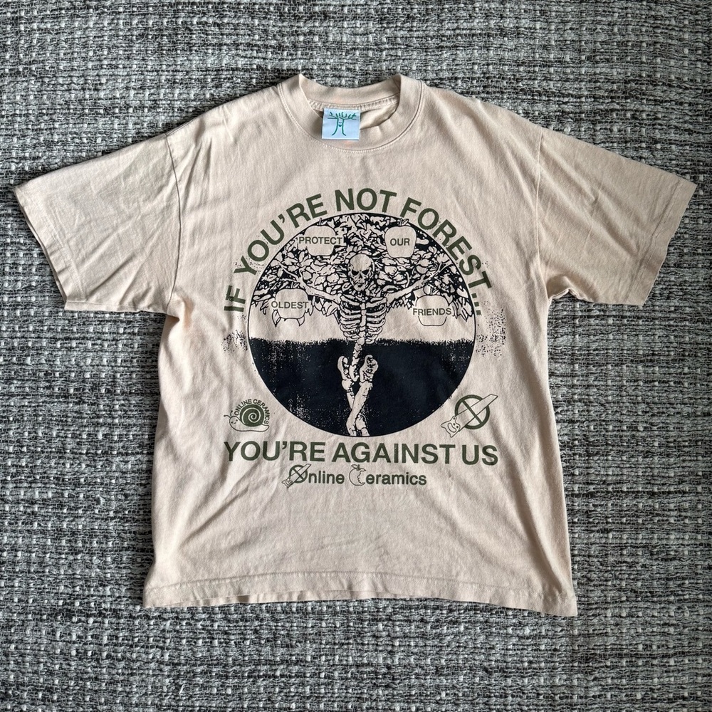 Online Ceramics “Forest or Against Us” Medium Beige Tee